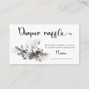 Carte D'accompagnement Billet de tirage au sort pour baby shower d'hiver