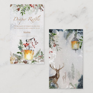 Carte D'accompagnement Billet de tirage au sort pour baby shower d'hiver