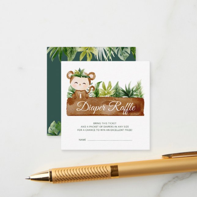 Carte D'accompagnement billet de tirage au sort pour safari wild one (Devant/Arrière en situation)