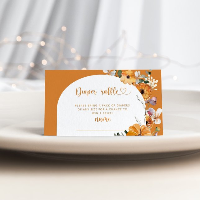 Carte D'accompagnement Billet de tirage citrouille de l'arc de l'automne  (Créateur téléchargé)