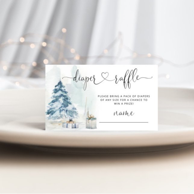 Carte D'accompagnement Billet de tirage de tombola de Noël d'hiver (Créateur téléchargé)