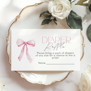 Carte D'accompagnement Billet de tirage de tombole Fleur sauvage Pink Bow