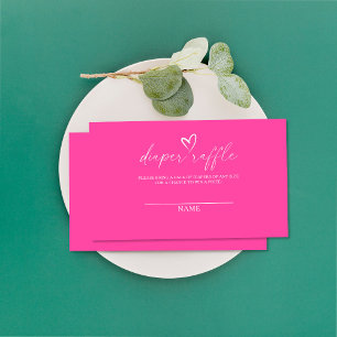 Carte D'accompagnement Billet de tirage minimaliste baby shower rose