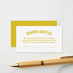 Carte D'accompagnement Billet de tombola à baby shower jaune sportif