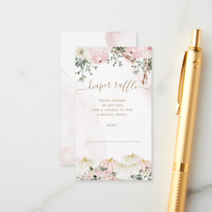 Carte D'accompagnement billet de tombola citrouille rose rose