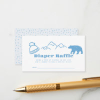 Billet de tombola couche bébé hiver dessinée à la