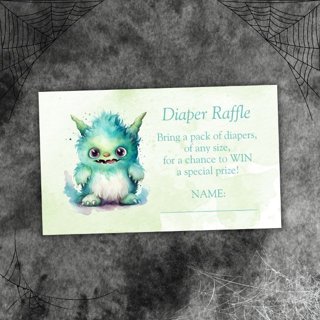 Carte D'accompagnement Billet de tombola couche garçon monstre d'Hallowee (Créateur téléchargé)