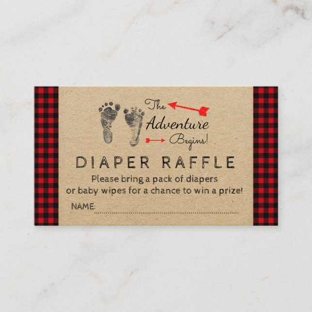 Carte D'accompagnement Billet de tombola couche pour garçons plaid de Buf (Devant)