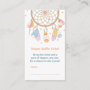 Carte D'accompagnement Billet de tombola de couche-culotte de baby shower