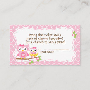 Carte D'accompagnement Billet de tombola de couche-culotte de baby shower