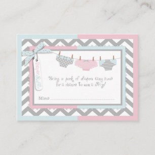 Carte D'accompagnement Billet de tombola de couche-culotte de tutu de