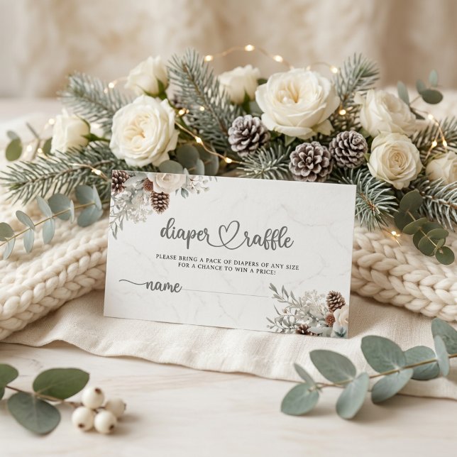 Carte D'accompagnement Billet de tombola de couche Evergreen Christmas  (Créateur téléchargé)