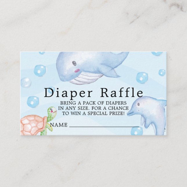 Carte D'accompagnement Billet de tombola de couche pour Baby Shower Sous  (Devant)