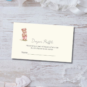 Carte D'accompagnement Billet de tombola de couche pour ours en peluche r