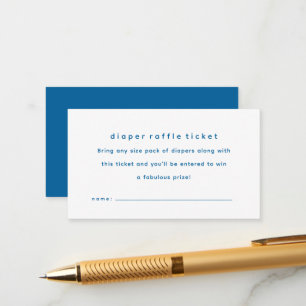 Carte D'accompagnement Billet de tombola de couche simple bleu pour baby