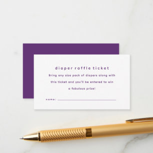 Carte D'accompagnement Billet de tombola de couche simple violet pour bab