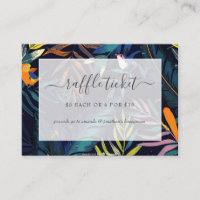 Billet de tombola de mariage tropical exotique