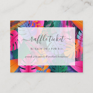 Carte D'accompagnement Billet de tombola de mariage tropical exotique