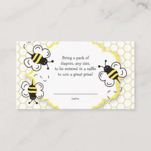 Carte D'accompagnement Billet de tombola de miel ou d'abeille de bosse ou