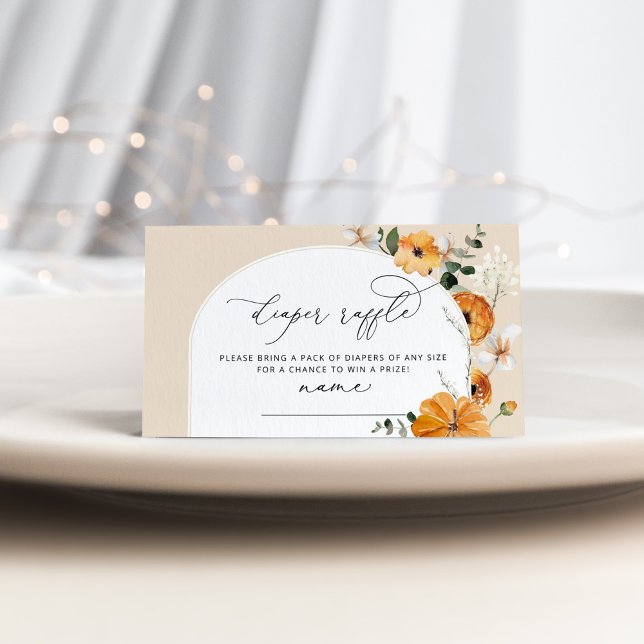 Carte D'accompagnement Billet de tombola de tombola Floral (Créateur téléchargé)