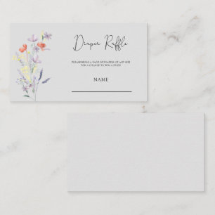 Carte D'accompagnement billet de tombola fleur sauvage de baby shower de