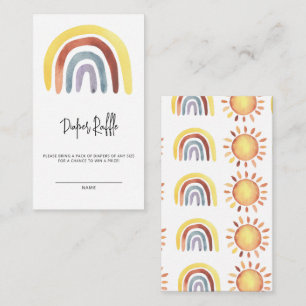 Carte D'accompagnement Billet de tombola pour bébé arc-en-ciel Boho