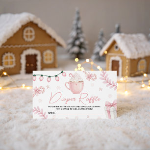 Carte D'accompagnement Billet de tombola pour couche d'hiver rose