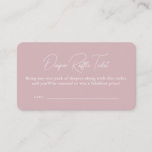 Carte D'accompagnement Billet de tombola rose simple baby shower