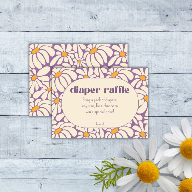 Carte D'accompagnement Billet de tombola super Retro Flowers (Créateur téléchargé)