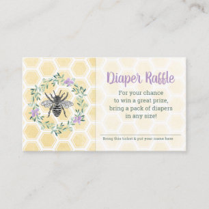 Carte D'accompagnement Billet de tombola violet abeille nid d'en vichy