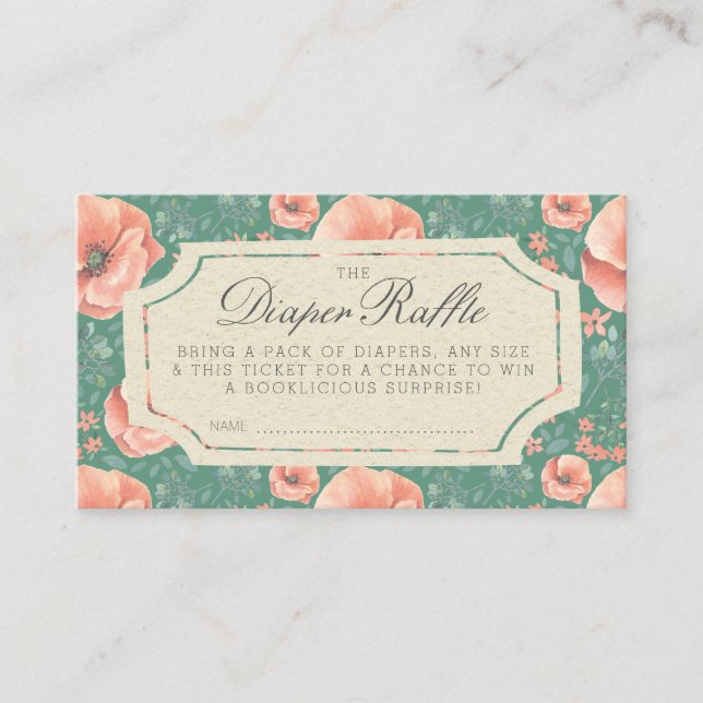 Carte D'accompagnement BILLET DIAPER RAFFLE | Baby shower Storybook (Devant)