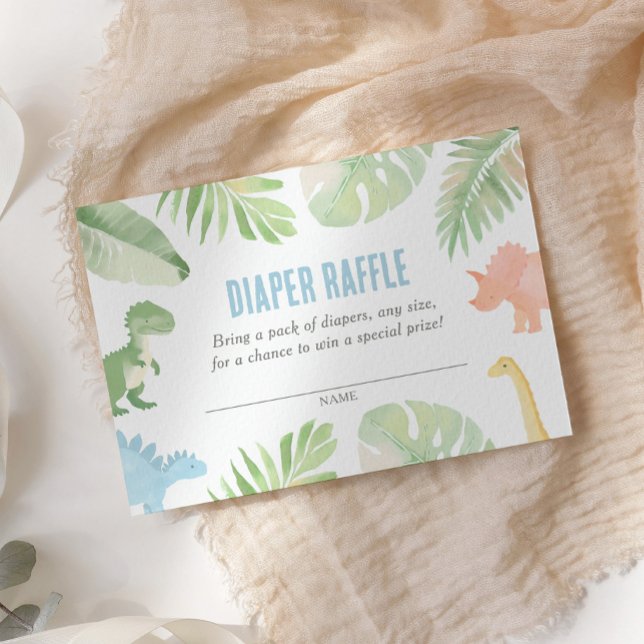 Carte D'accompagnement Billet Dinosaur Baby shower Dinosaure Raffle (Créateur téléchargé)