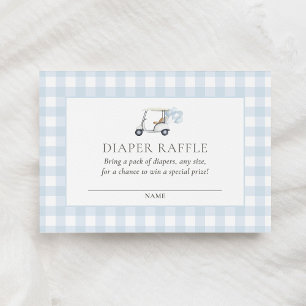 Carte D'accompagnement Billet En vichy Baby shower de golf Blue