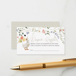 Carte D'accompagnement Billet Fleur sauvage floral sot oie