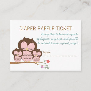 Carte D'accompagnement Billet fourre-Baby shower à double hibou Insérez