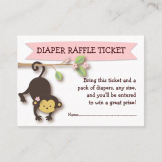 Carte D'accompagnement Billet fourreau Baby shower singe Insertion