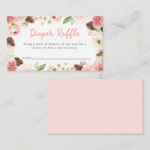 Carte D'accompagnement Billet Hiver Rose fille Baby shower Déchets Raffle