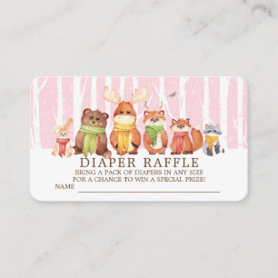 Carte D'accompagnement Billet hiver Woodland Bébé Animaux Repas de couche