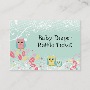 Carte D'accompagnement Billet jetable Whimsical Cute Swirl Owl Baby Diape