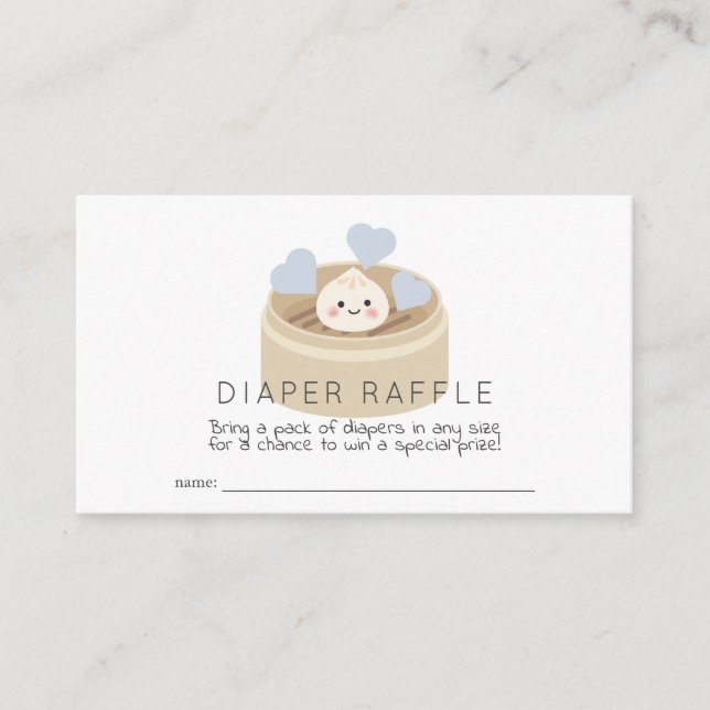 Carte D'accompagnement Billet Lil Dumpling Baby shower Blue Diaper Raffle (Devant)