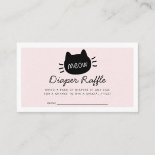 Carte D'accompagnement Billet Meow Chat Baby shower rose Refle