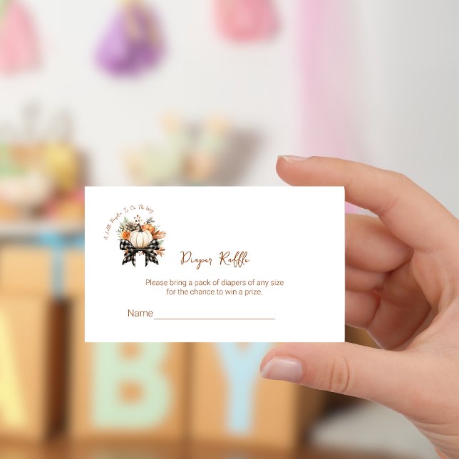 Carte D'accompagnement Billet Petit Baby shower Citrouille Repas de  (Créateur téléchargé)