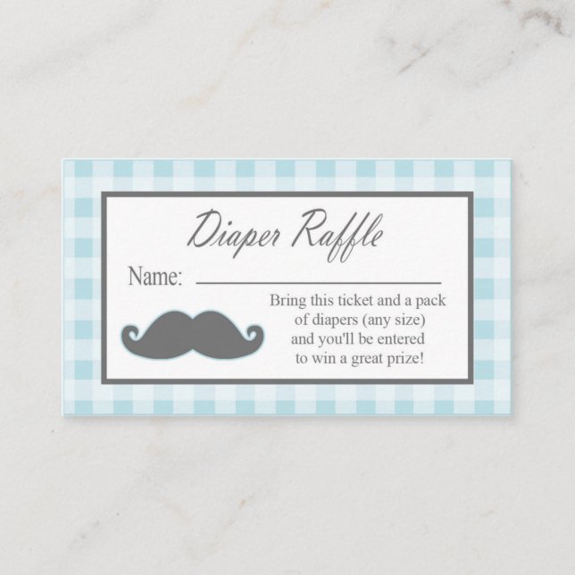 Carte D'accompagnement Billet Petit Homme Moustache Déchets Raffle (Devant)