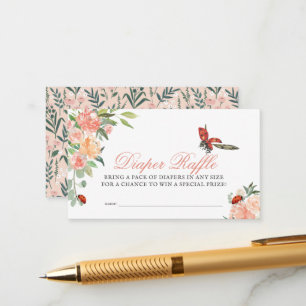 Carte D'accompagnement Billet Petit Lady Ladybug Rose Déchets Raffle