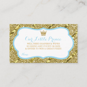 Carte D'accompagnement Billet Petit Prince Diaper Raffle, Parties scintil
