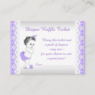 Carte D'accompagnement Billet pourpre de tombola de couche-culotte de