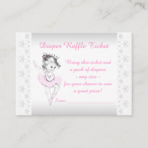 Carte D'accompagnement Billet rabat à couches roses Ballerina