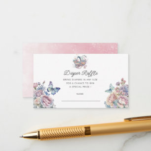 Carte D'accompagnement Billet rabat à roulettes pour bébé fée