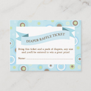 Carte D'accompagnement Billet rabat Baby shower bleu Insérer