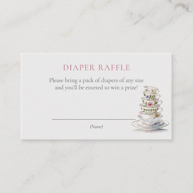 Carte D'accompagnement Billet rabat Baby shower fourrage Floral Teacups (Devant)